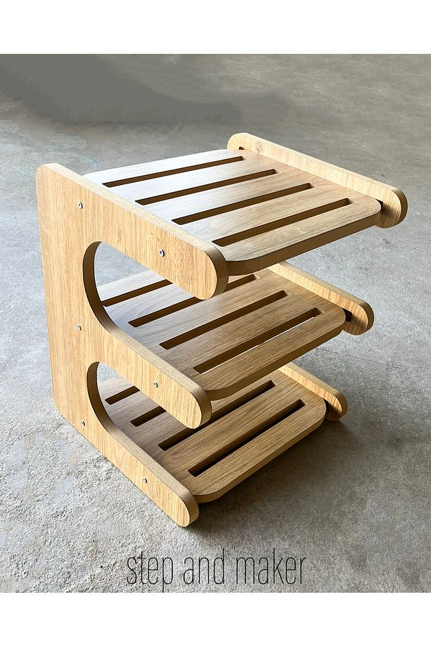 Ahşap MDF 3 Katlı Ayakkabılık - 1