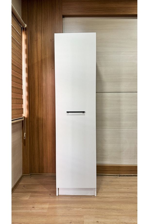 - Ladik - Beyaz Tek Kapaklı Gardırop 180-45-45 Cm (ÇİFT YÖNLÜ KAPAK) - 1