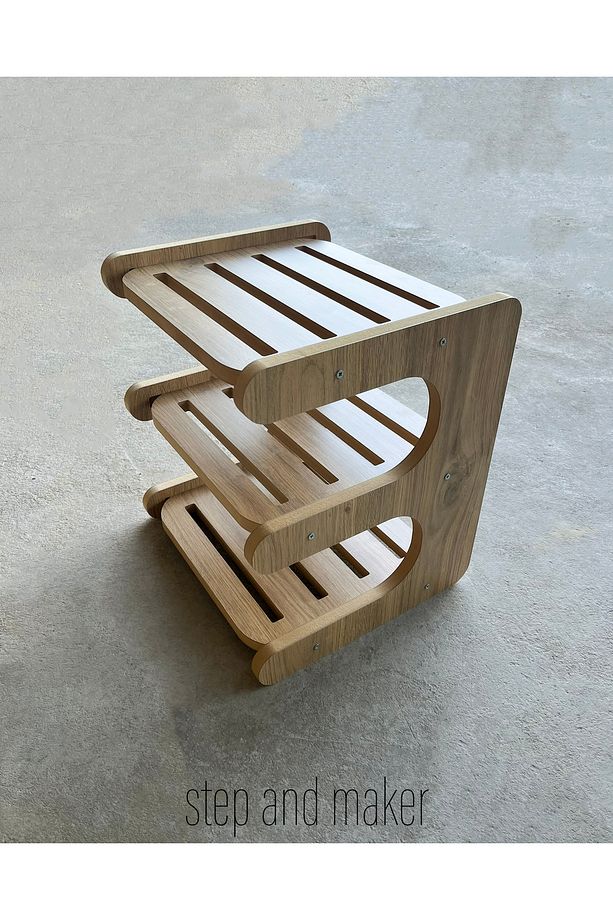 Ahşap MDF 3 Katlı Ayakkabılık - 2