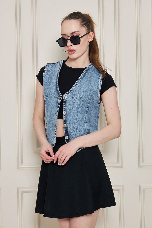 Mavi Crop Kot Yelek - 3