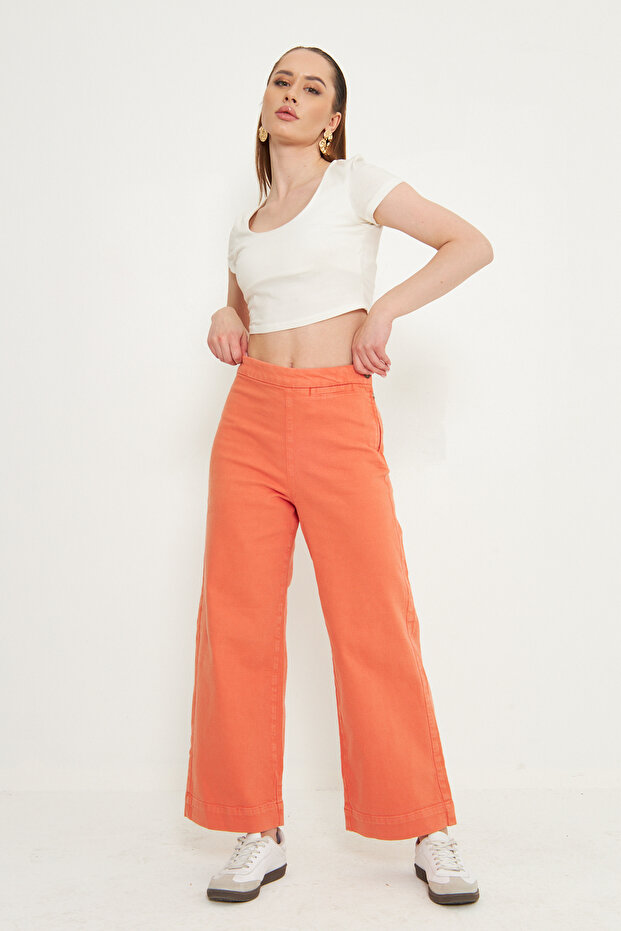 Pomegranate High Waist Palazzo Trousers