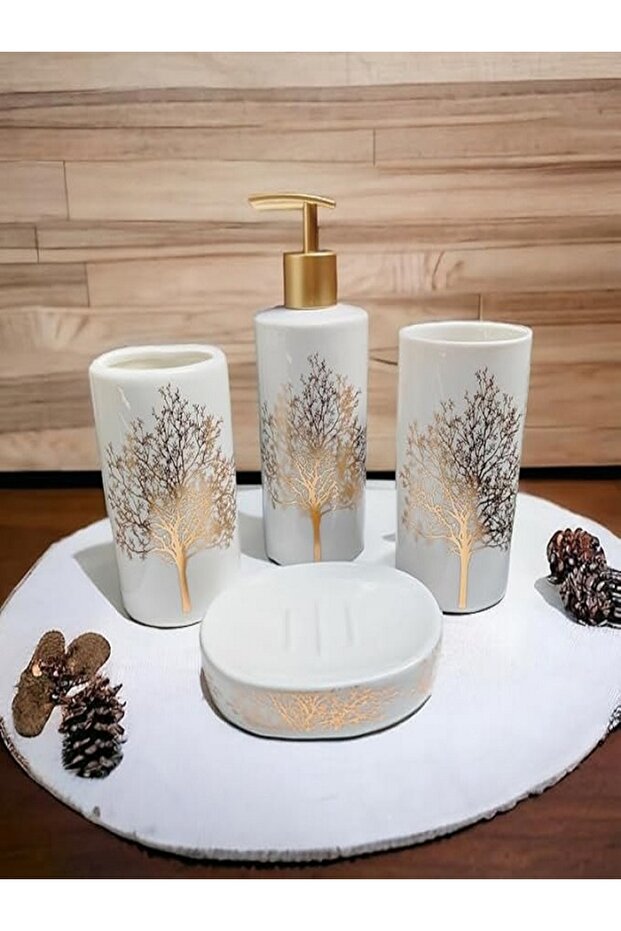 مجموعة إكسسوارات الحمام المكونة من 4 قطع - 2