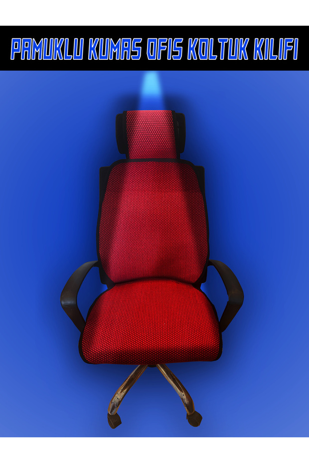 Office Seat Cover Seat Cover Cotton Anti-Sweat Fabric Red