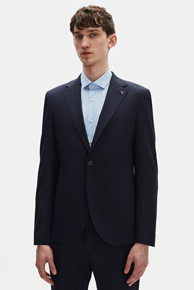 Slim Fit Lacivert Takim Elbise - 1