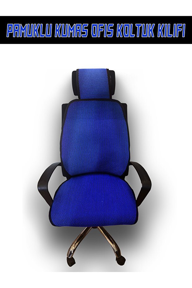 Office Seat Cover Seat Cover Cotton Anti-Sweat Fabric Blue