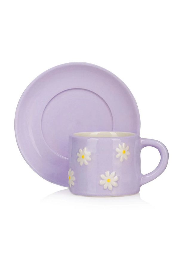 LCW HOME Lila Çiçek Baskılı 2 Kişilik Porselen Kahve Fincan Takımı 100 ml - 5
