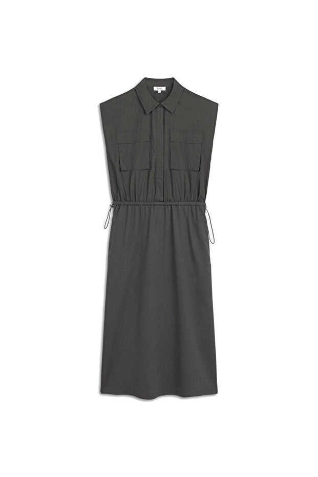 KUMAŞ MIX MİDİ ELBİSE - 3