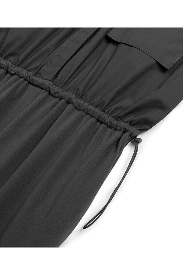 KUMAŞ MIX MİDİ ELBİSE - 4