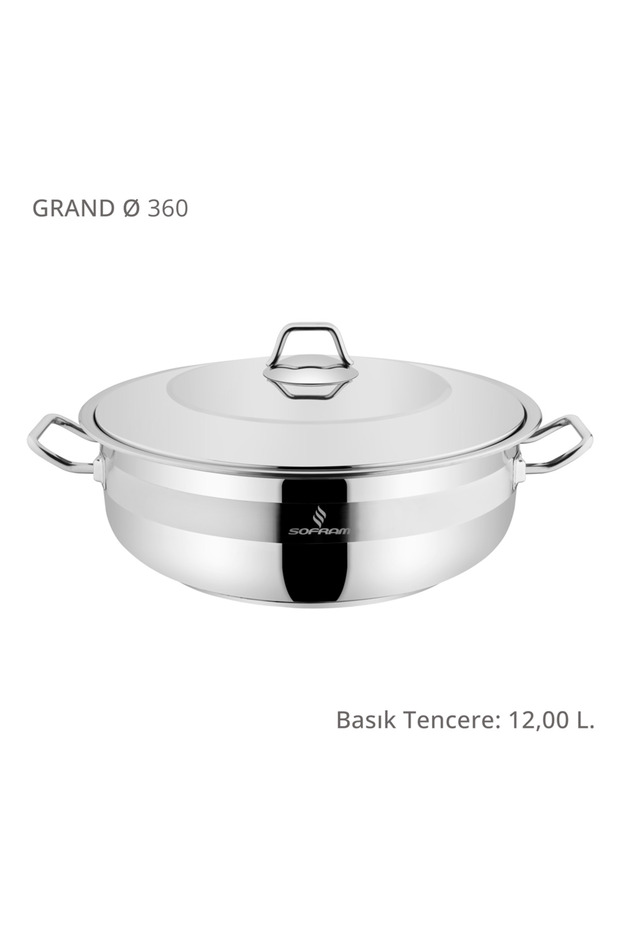 Grand 36 cm Basık Tencere - 12 Litre - 1