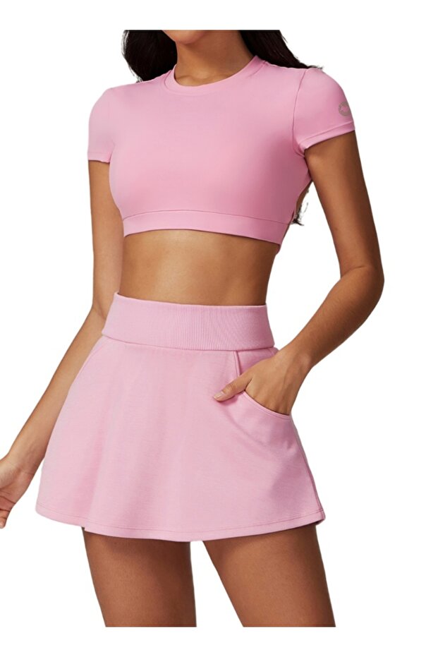 Womens Crop Top Shirt Short Sleeves
