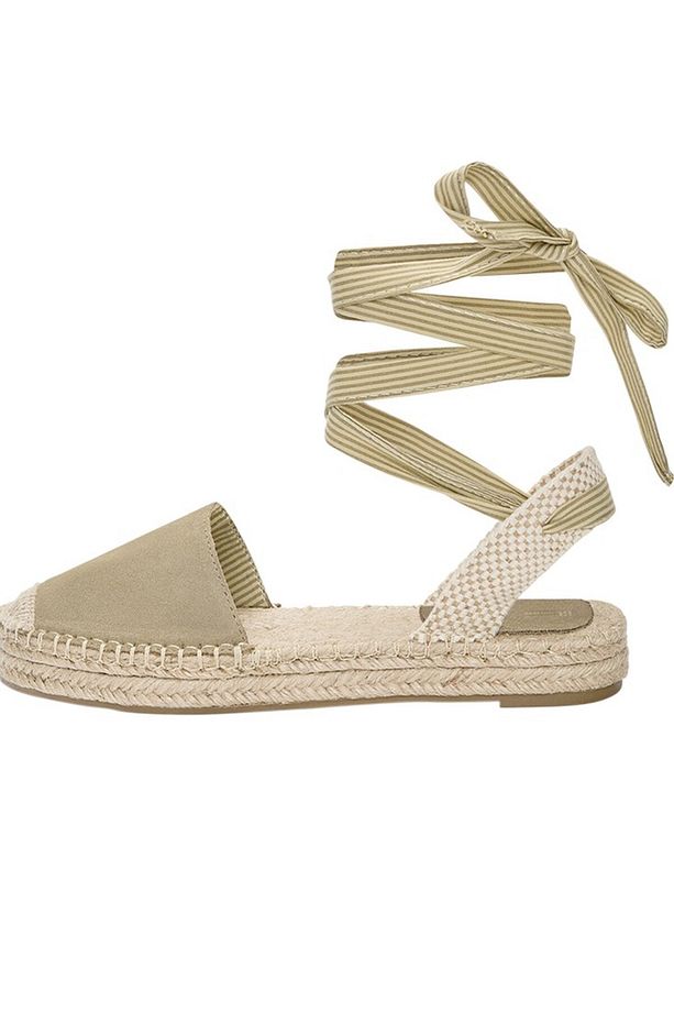 Bağcıklı deri espadril - 6