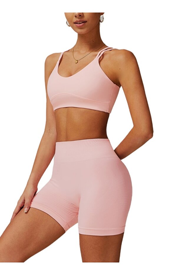 Womens Striped Back Sports Bra