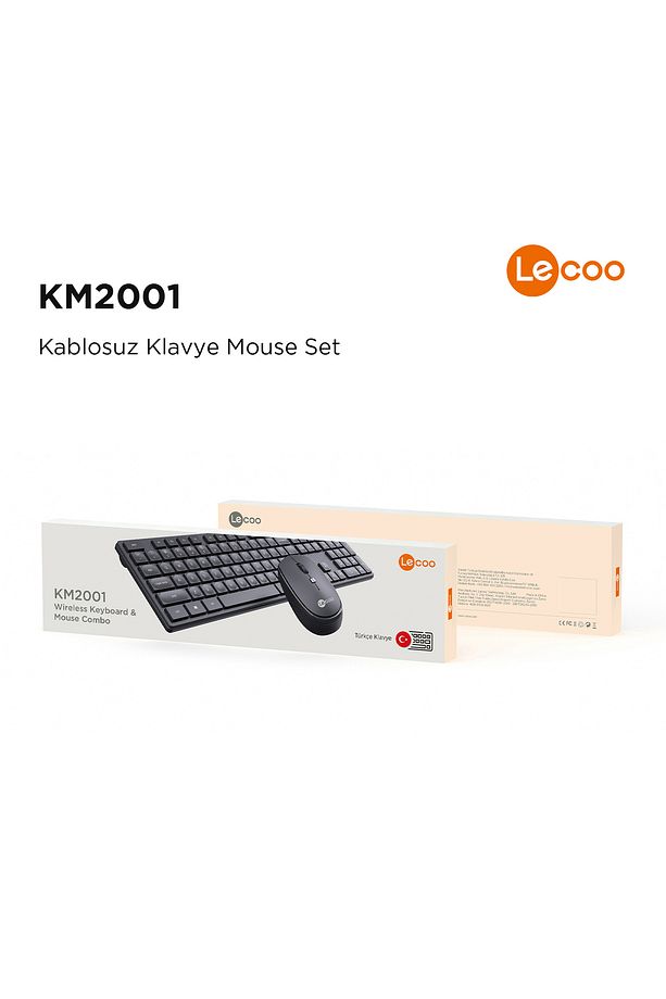 Km2001 Kablosuz Türkçe Q Klavye & Mouse Set Siyah - 8