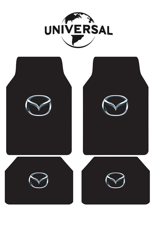 Yıkanabilir Üst Sınıf Kumaş ve Taban Kalın Pvc Mazda Oto Paspas Seti 3,4kg Kalınlık 0,5cm - 1