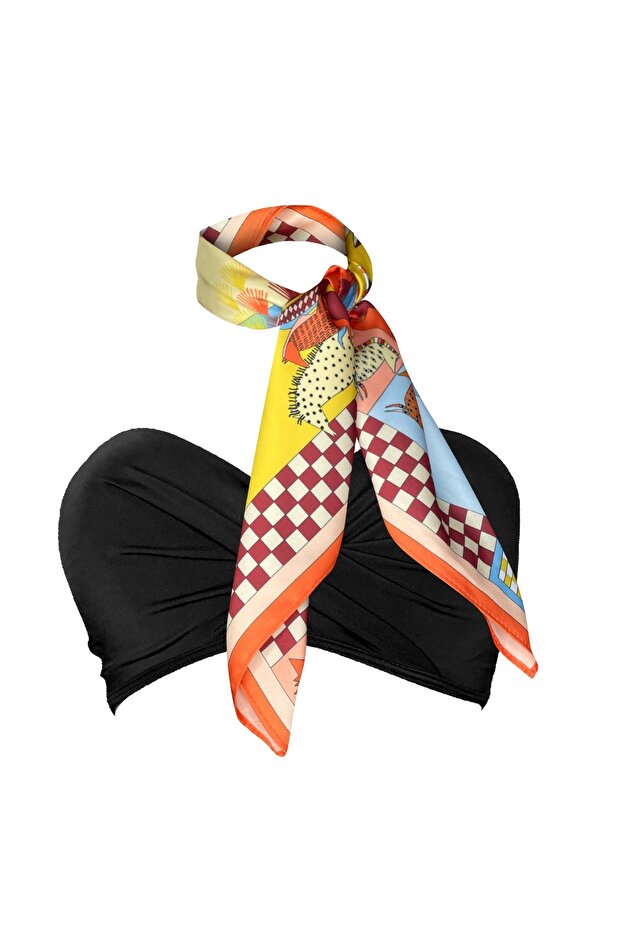 Nil Fular Yellow&Oranj Fular Eşarp - 7