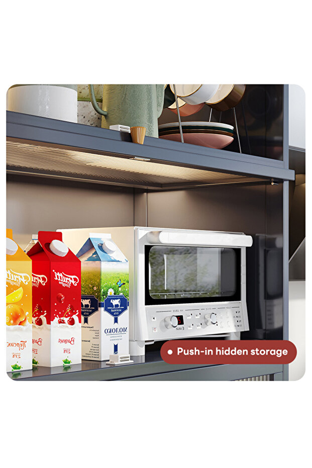 Kitchen Cabinets, Multi-layer Storage Cabinets, Movable Cupboards with Wheels - 6