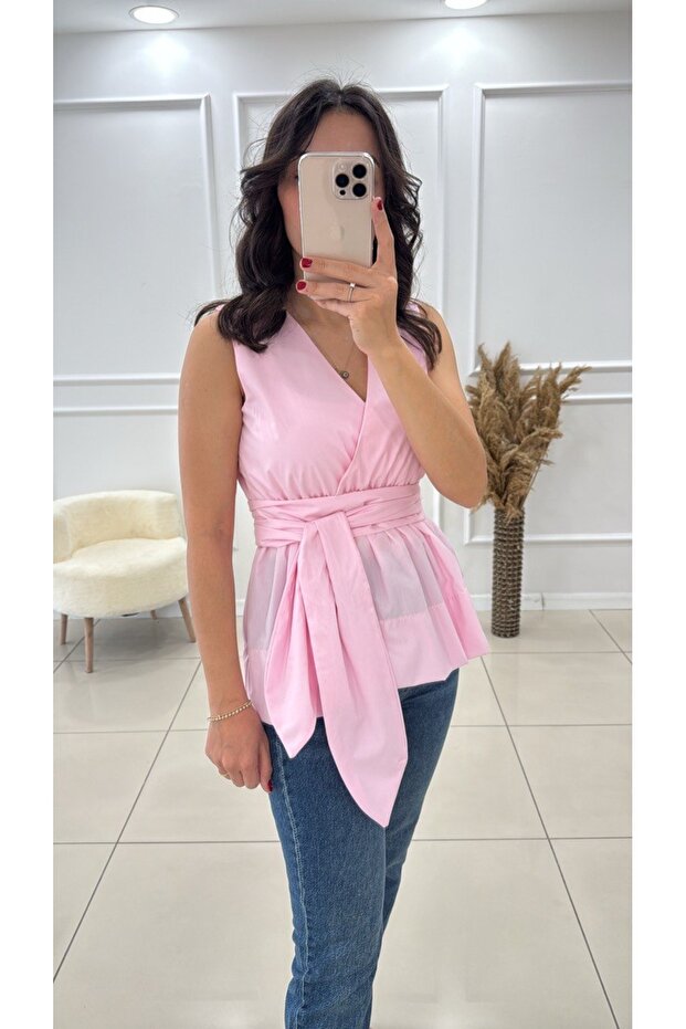 Belden Bağlamalı Gömlek - 3