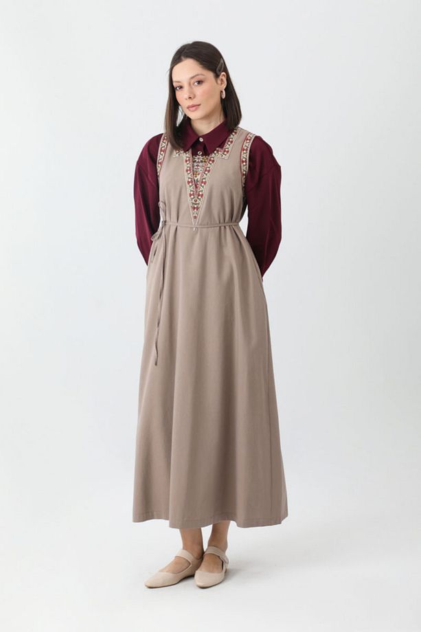Hazal Etnik Nakışlı Jile Vizon - 2