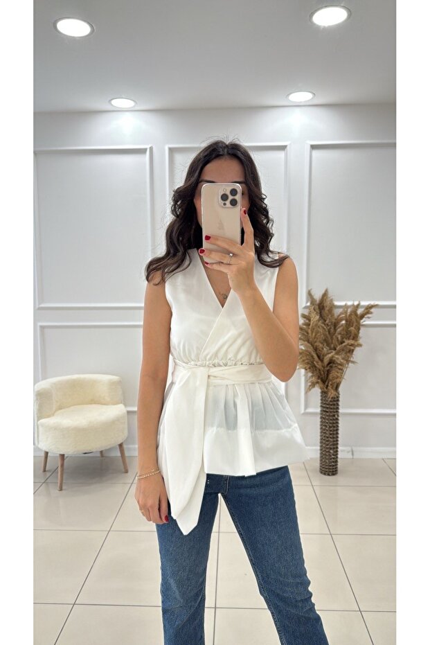 Belden Bağlamalı Gömlek - 4