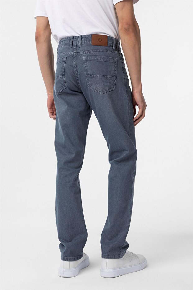 Gri Regular Denim Pantolon - 7