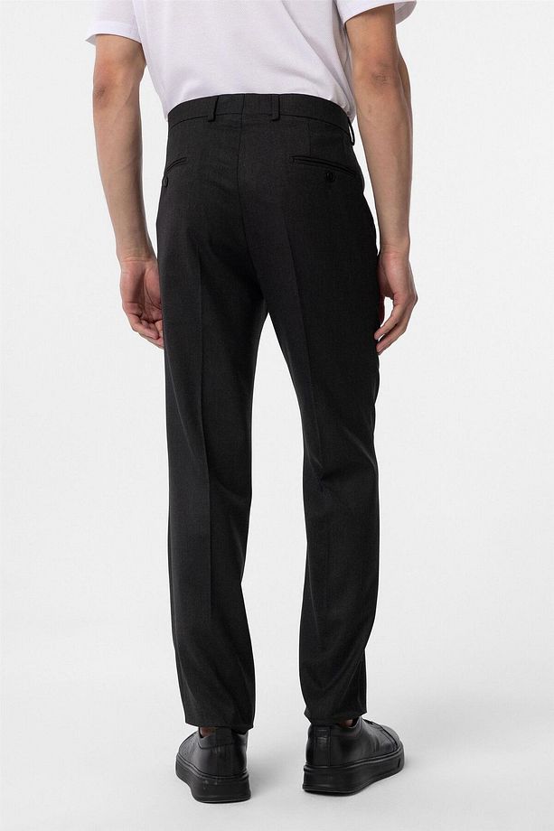 Siyah Regular Desenli Kumaş Pantolon - 6