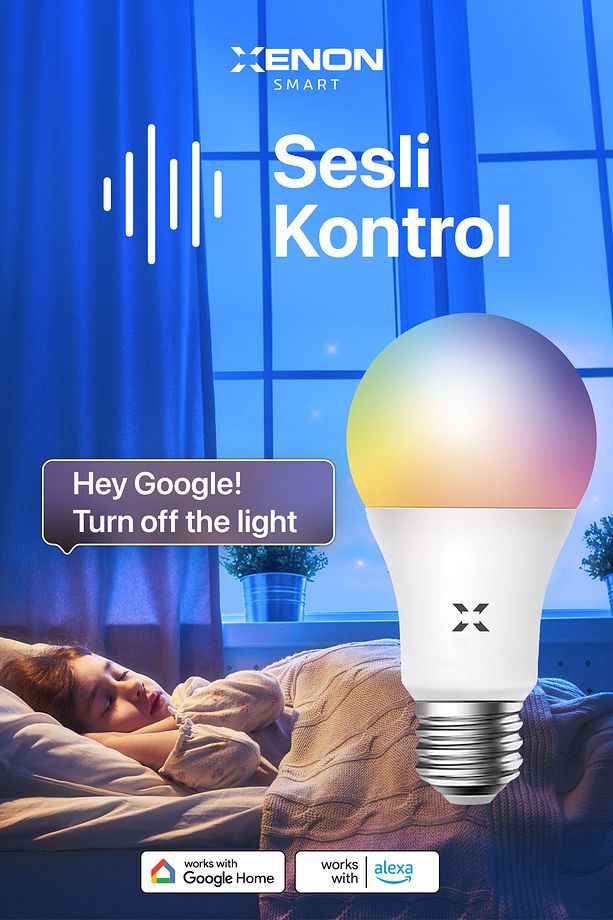 Akıllı Rgb Led Ampul 9w Mobil App Kontrol Sesli Komut Wi-fi Zamanlayıcılı Aydınlatma X7021 - 7
