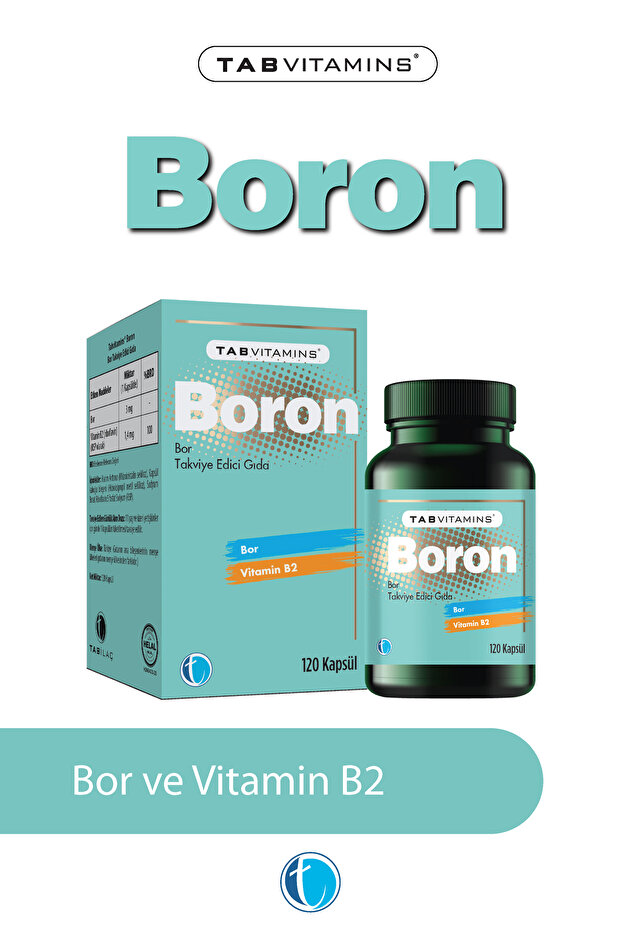 Boron 120 Bitkisel Kapsül Bor (3 mg) Vitamin B2 - 1