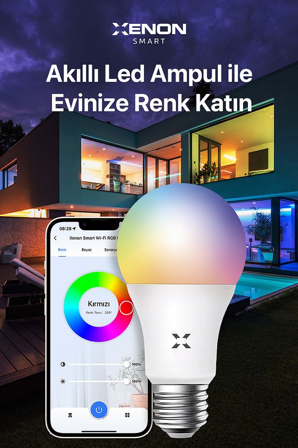 Akıllı Rgb Led Ampul 9w App Kontrol Sesli Komut Wi-fi Zamanlayıcılı Aydınlatma Seti 5 Adet X7021 - 4