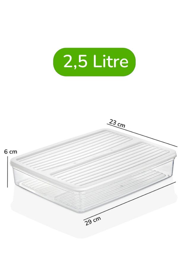 6 ADET Kapaklı Saklama Kabı, Buzdolabı Organizer Mikrodalga Ve Difrize Uygun 9LT - 4