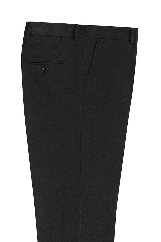 Siyah Regular Desenli Kumaş Pantolon - 2