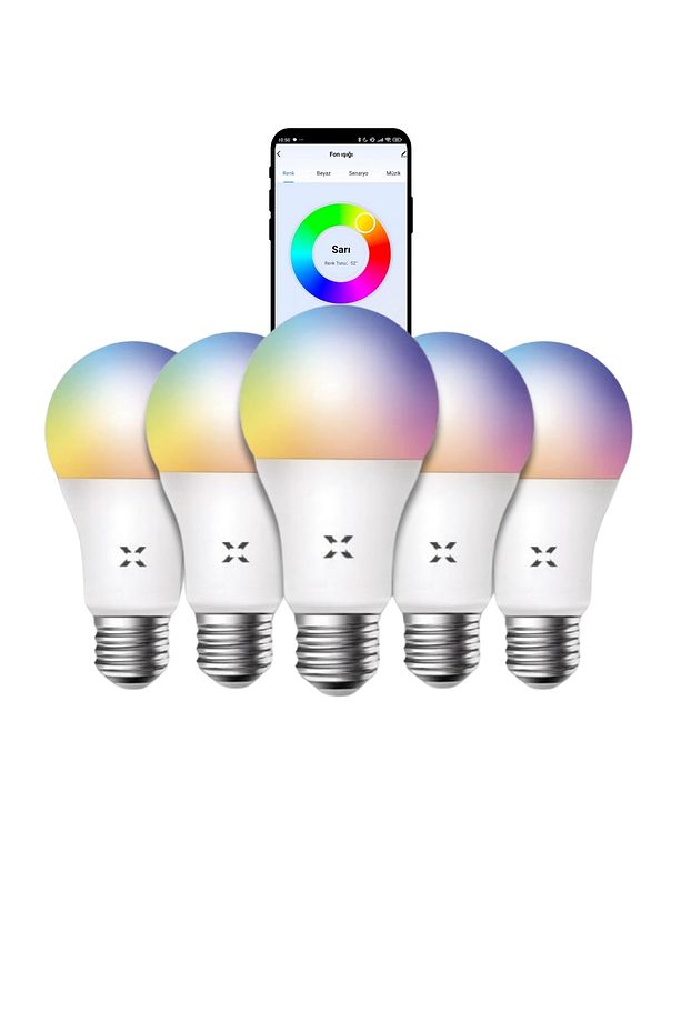 Akıllı Rgb Led Ampul 9w App Kontrol Sesli Komut Wi-fi Zamanlayıcılı Aydınlatma Seti 5 Adet X7021 - 1