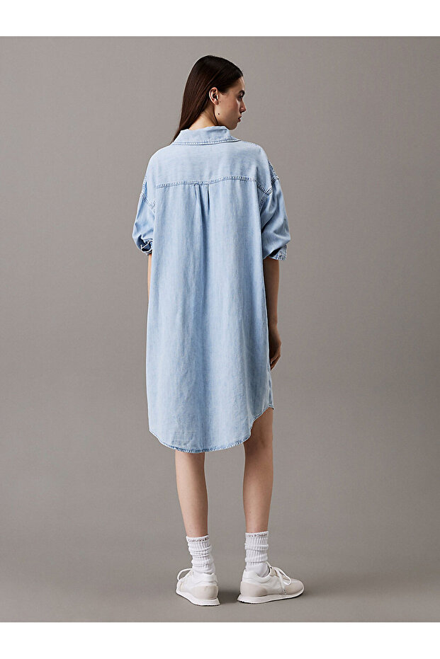 RELAXED DENIM SHIRT DRESS - 2