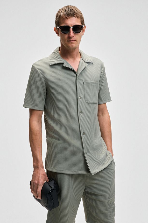 MALYES Erkek Beli Lastikli Kordonlu Yanda Çift Arkada Tek Cepli Relaxed Fit Haki Şort & Bermuda - 5