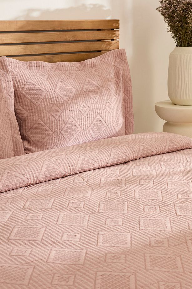 Serenty Çift Kişilik Yatak Örtüsü Takımı Rose - 5