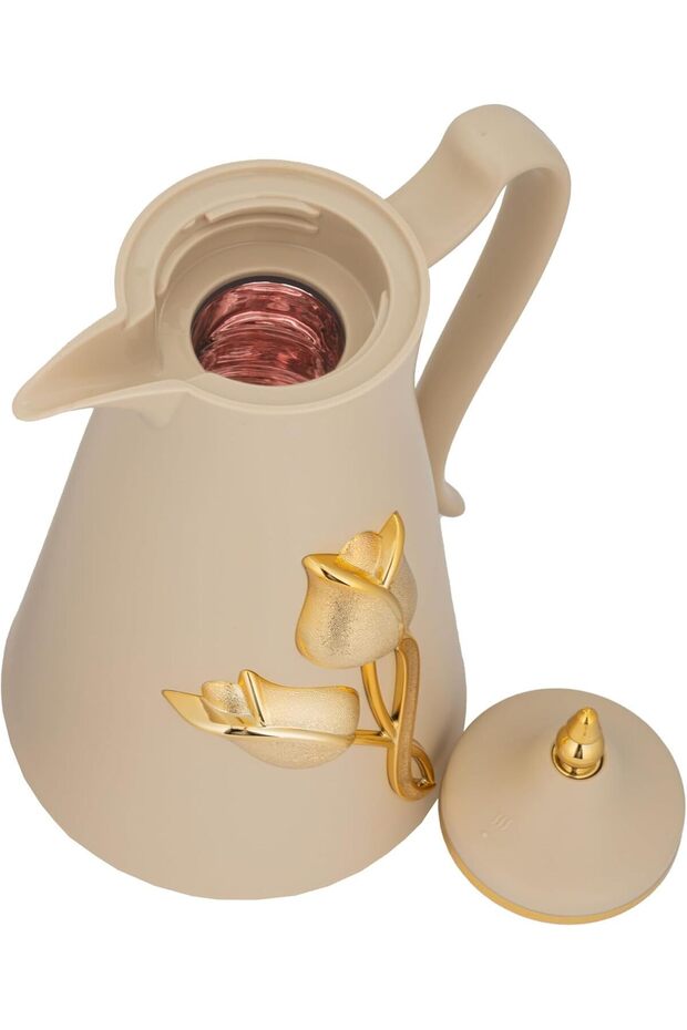 Deva Coffee And Tea Vaccum Flask In Beige / Leak-proof And Keeps Drinks Hot 1 Liter - 4