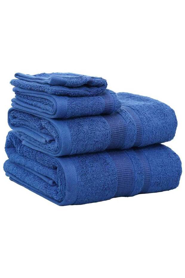 4 Piece Towel Set 550 GSM Quick Dry Highly Absorbent Thick Soft Hotel Quality Blue