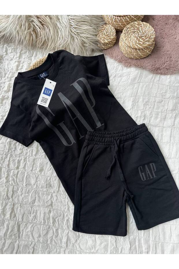 بدلة شورت أسود مطبوعة - 4