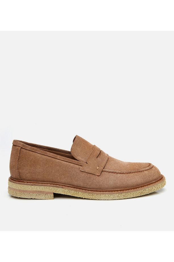 Erkek Süet Deri Taba Hafif Tabanlı Loafer - 1