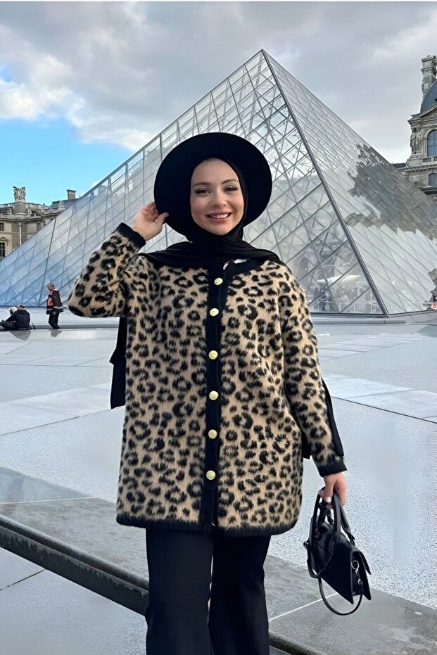 Leopar Triko Hırka - 2