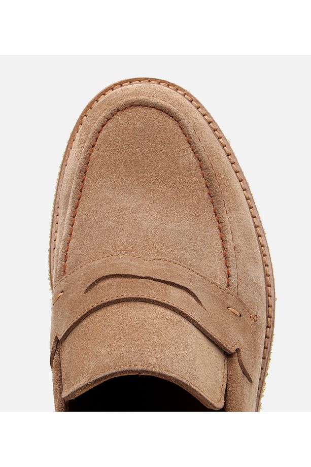 Erkek Süet Deri Taba Hafif Tabanlı Loafer - 4