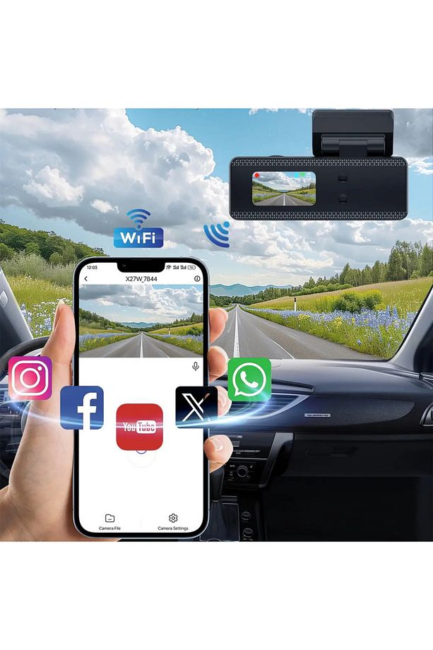 F8 4K UHD Araç İçi Kamera 128GB – Wi-Fi, IR Gece Görüşü, APP Kontrol DashCam - 4