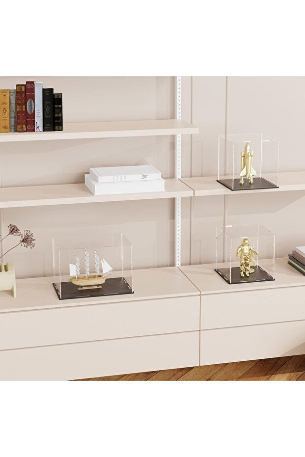 Acrylic Display 11x11x11 Inch Cube Acrylic Boxes for Display, Clear Display with Matte Black Base - 5