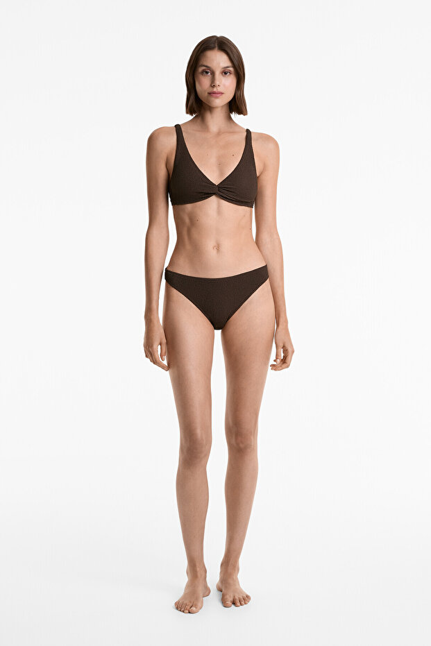 Halter crinkle bikini üstü - 2