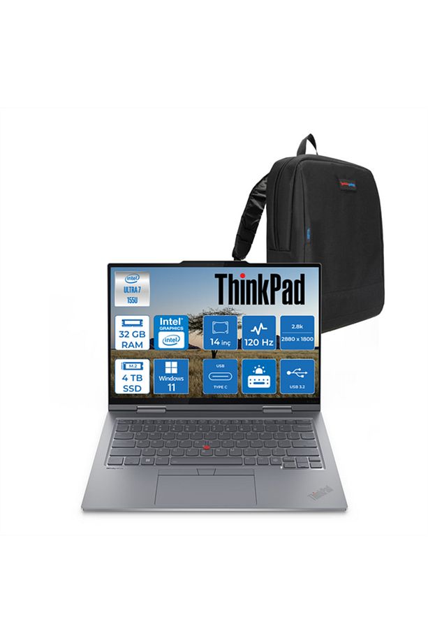 ThinkPad X1 G9 Ultra 7 155U 32GB 4TB SSD 14" 2.8K 1250hz OLED W11P Dokunmatik ThinX1U155P12+ZETTACNT - 1
