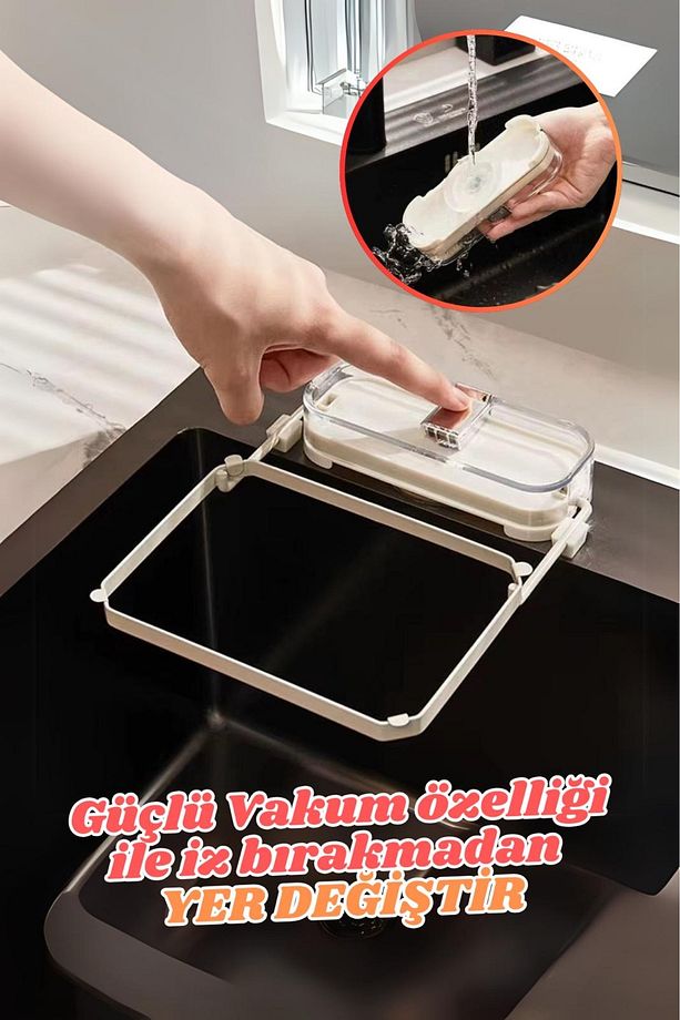 Fileli Pratik Lavabo Süzgeci Vakumlu Beyaz Lavabo Süzgeci 50 Adet File Hediyeli - 4