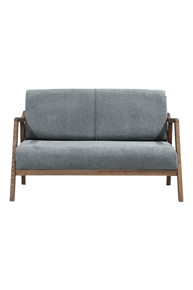 Favela Bohem Çay Seti Ceviz Ahşap, Gri (1 ADET İKİLİ BERJER 2 ADET TEKLİ BERJER) - 2