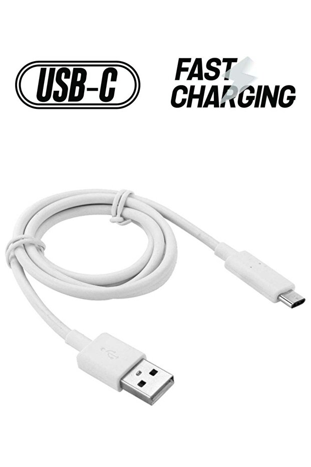 كابل شحن ومزامنة بيانات من النوع C أبيض - 1