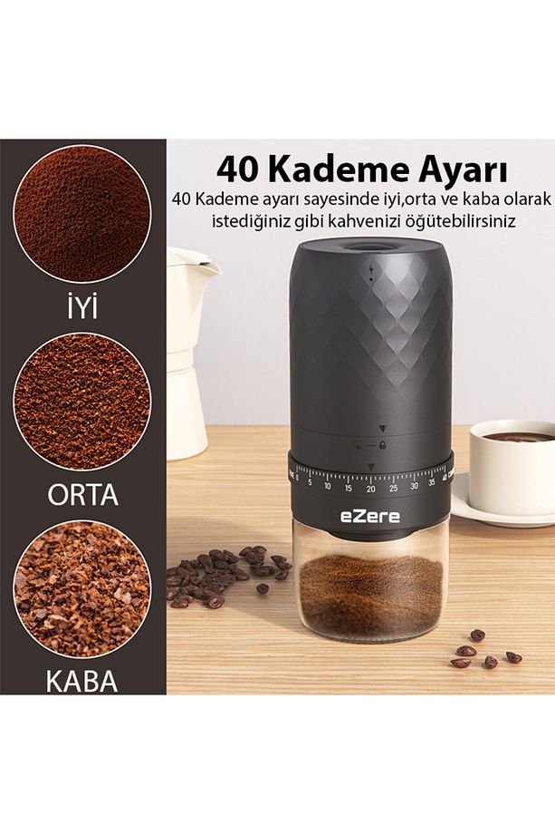 Elektrikli Kahve Öğütme Makinesi SIYAH - 6