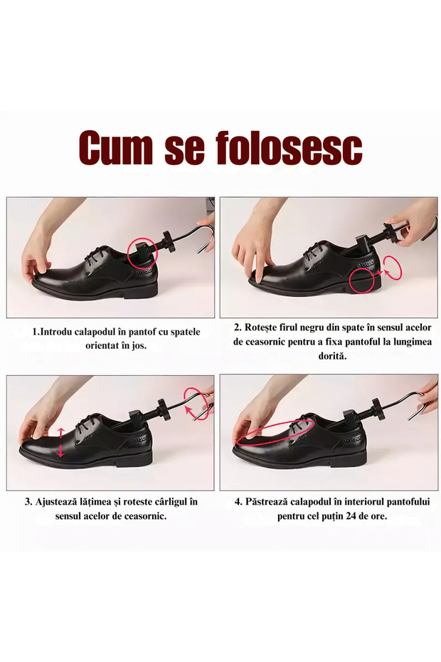 Set 2 Sanuri/Calapoade Reglabile VarioShop® - Marimea 40-47, Pentru Largit si Alungit Pantofi, Univ - 6