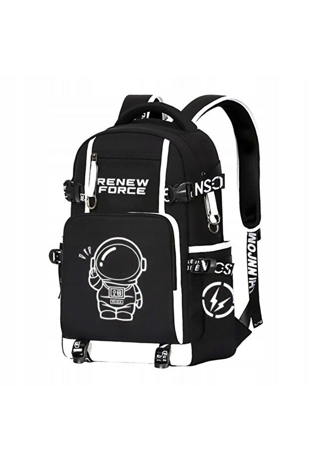 Rucsac Scolar Multifunctional VarioShop® cu Imprimeu Astronaut si cu Design Fosforescent, Material - 2